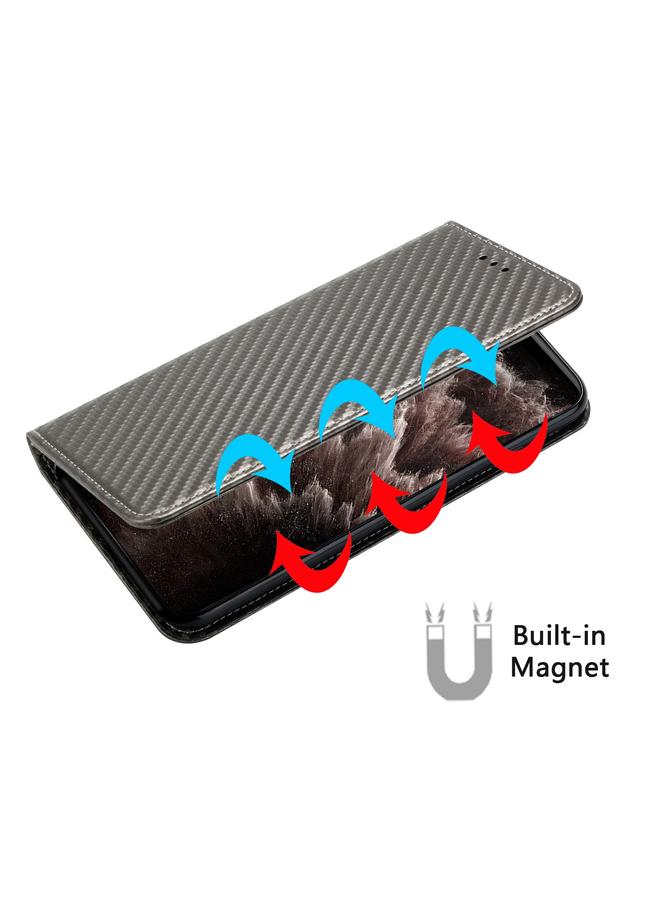 Zaboon Case For iPhone 13 Carbon Fiber Texture Flip Holder Leather Phone Case - Image 4