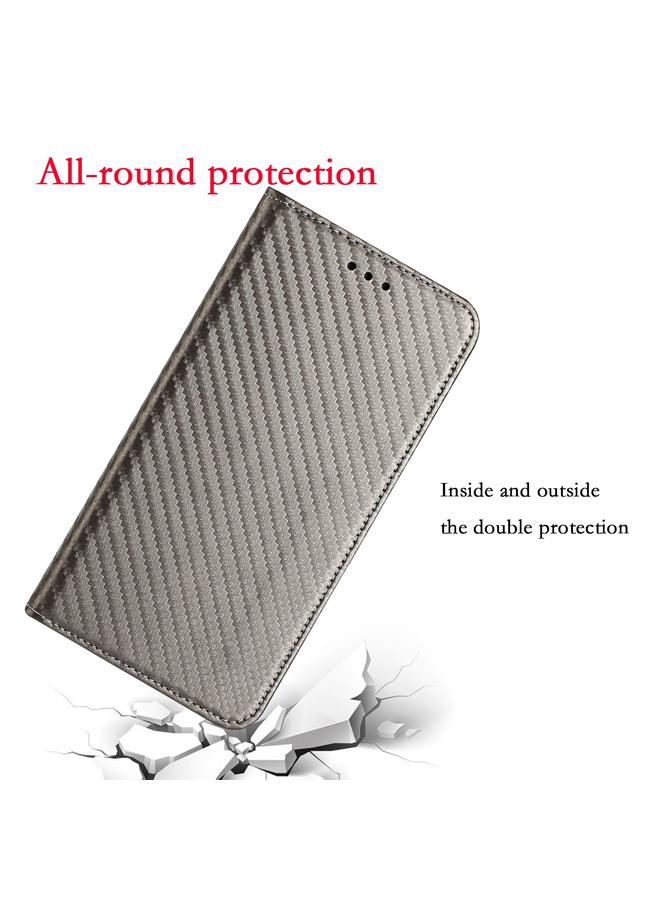 Zaboon Case For iPhone 13 Carbon Fiber Texture Flip Holder Leather Phone Case - Image 5