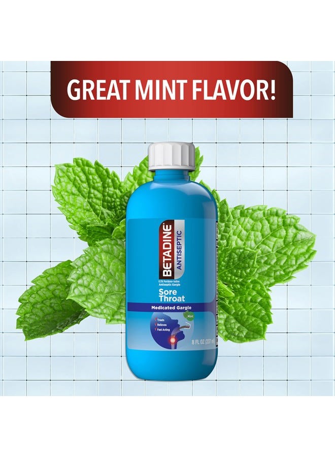 Betadine Antiseptic Medicated Gargle, Povidone-Iodine 0.5%, Treat and Relieve Sore Throat Symptoms, Temporarily Reduces Germs Normally Found in The Mouth, Mint Flavor, 8 FL OZ - Image 4