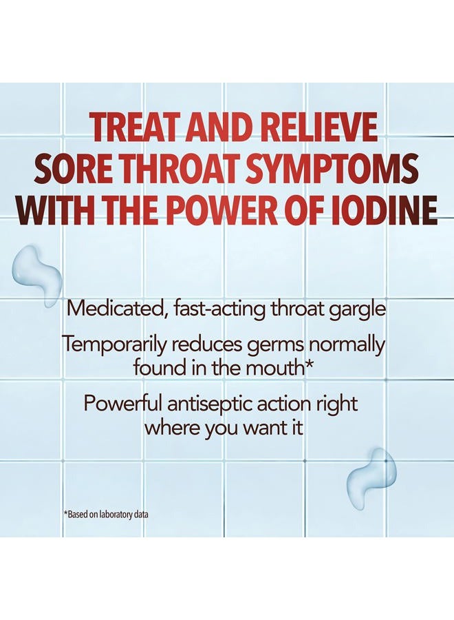 Betadine Antiseptic Medicated Gargle, Povidone-Iodine 0.5%, Treat and Relieve Sore Throat Symptoms, Temporarily Reduces Germs Normally Found in The Mouth, Mint Flavor, 8 FL OZ - Image 3