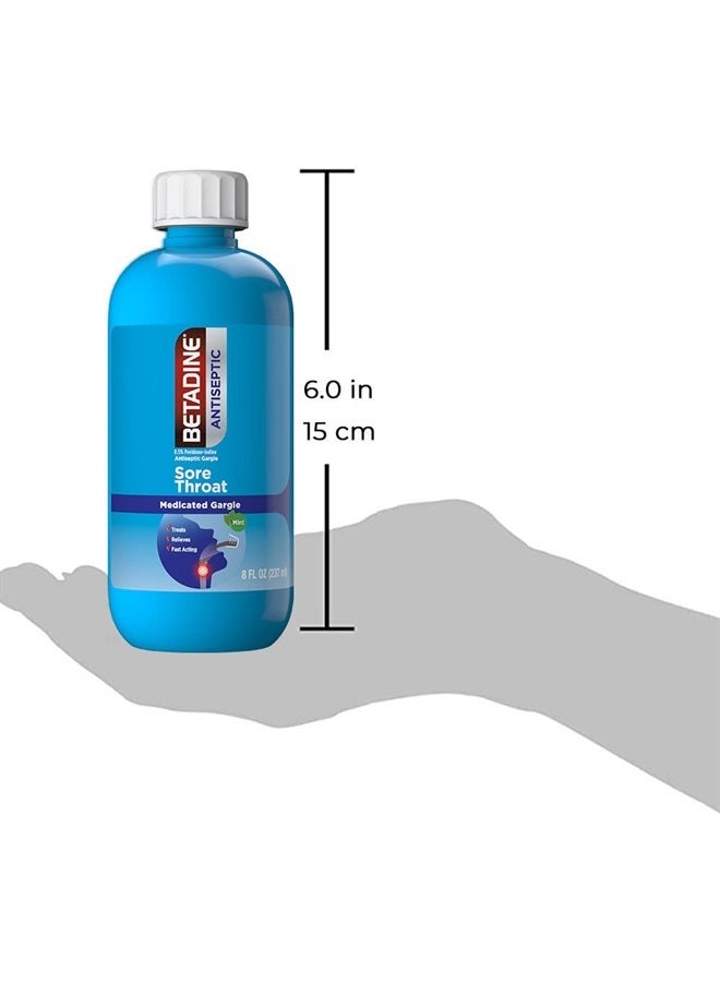 Betadine Antiseptic Medicated Gargle, Povidone-Iodine 0.5%, Treat and Relieve Sore Throat Symptoms, Temporarily Reduces Germs Normally Found in The Mouth, Mint Flavor, 8 FL OZ - Image 5
