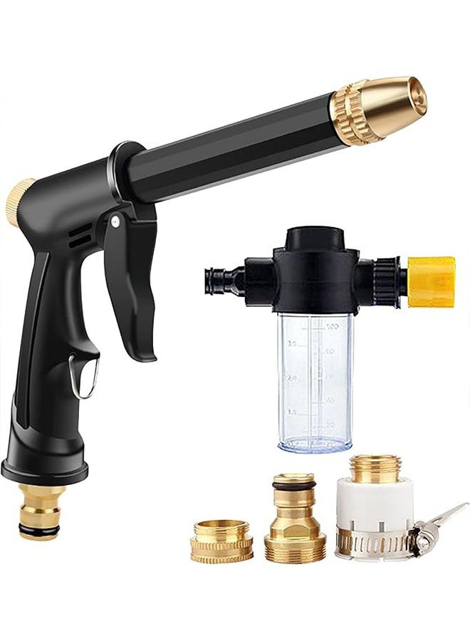 Generic High Pressure Garden Hose Nozzle, Heavy Duty Garden Watering Nozzle Set, Pressure Washer Gun Set, Water Hose Nozzle Sprayer With 3 Garden Hose Threads, Pressure Washer Adapter Set Long Spray Nozzle For Watering Plants,Lawn, Garden, Car Washing, Floormat Washing - Image 1