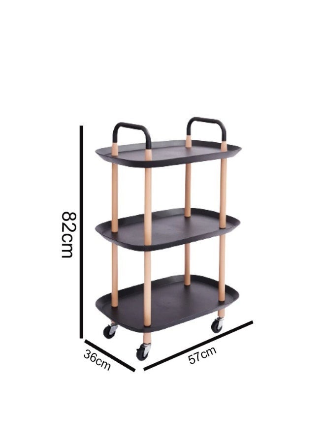 Durable Rolling Storage Cart – 3-Tier Space-Saving Organizer for Kitchen, Bathroom & Office - Image 2