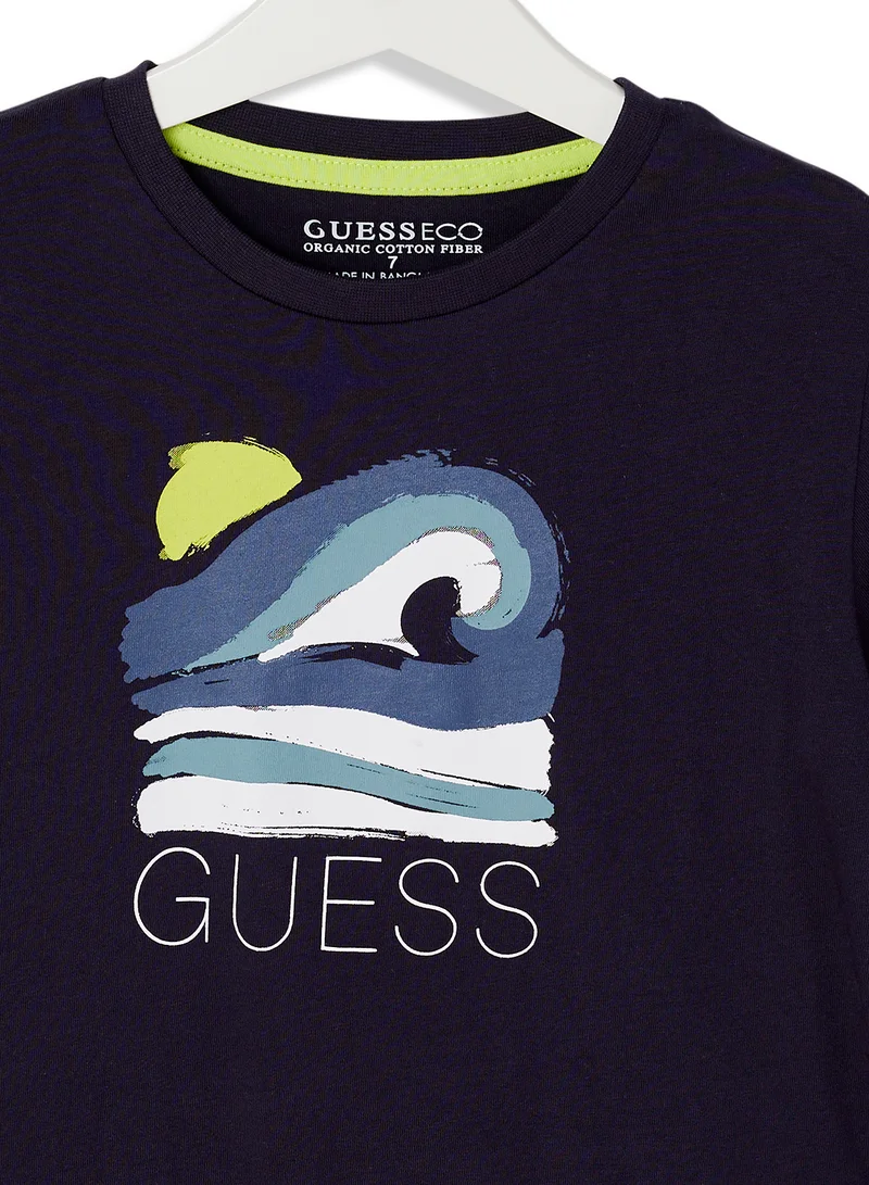 GUESS Kids Logo Crew Neck T-Shirt