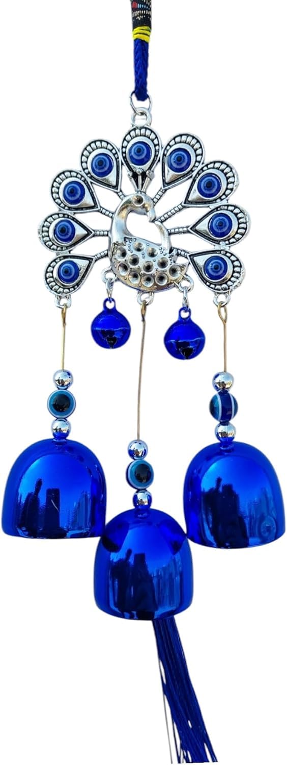 ARTISKRITI Evil Eye Hanging for Home House Entrance Door, Car, Peacock Decoration Items Aesthetic Home Decor Nazar Battu for Shop Office Living Room, Housewarming Gift, Set of 2 - Image 3
