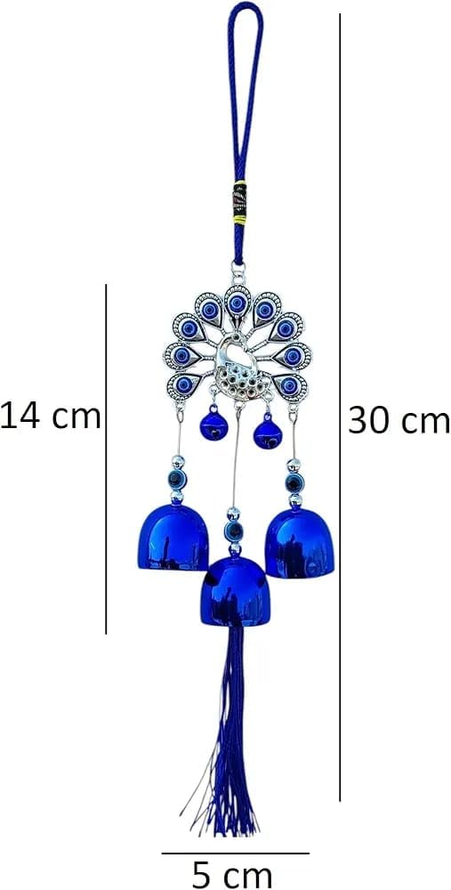 ARTISKRITI Evil Eye Hanging for Home House Entrance Door, Car, Peacock Decoration Items Aesthetic Home Decor Nazar Battu for Shop Office Living Room, Housewarming Gift, Set of 2 - Image 2