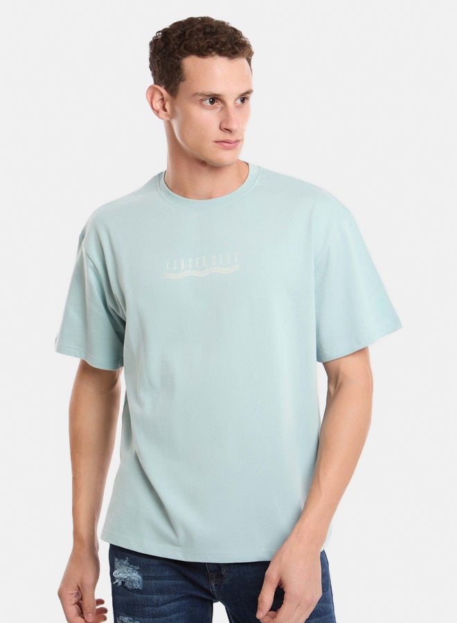 Premoda Men's Loose-Fit T-Shirt Blue  - Image 1