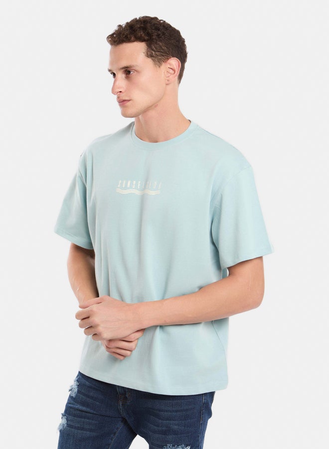 Premoda Men's Loose-Fit T-Shirt Blue  - Image 2