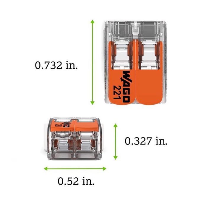 Wago 221-412/Ve00-2500 221 Series 2 Conductor Awg 24  12 Transparent Body Connector W/Levers 50 Item(S), Clamp - Image 3