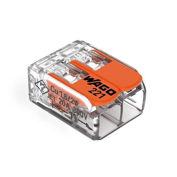 Wago 221-412/Ve00-2500 221 Series 2 Conductor Awg 24  12 Transparent Body Connector W/Levers 50 Item(S), Clamp - Image 5