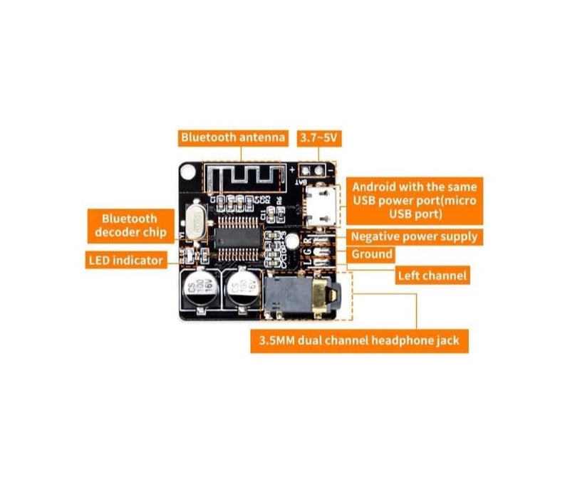 1 PCS Bluetooth Audio Receiver Board Bluetooth 5.0 Version Wireless Stereo Music Module - Image 3