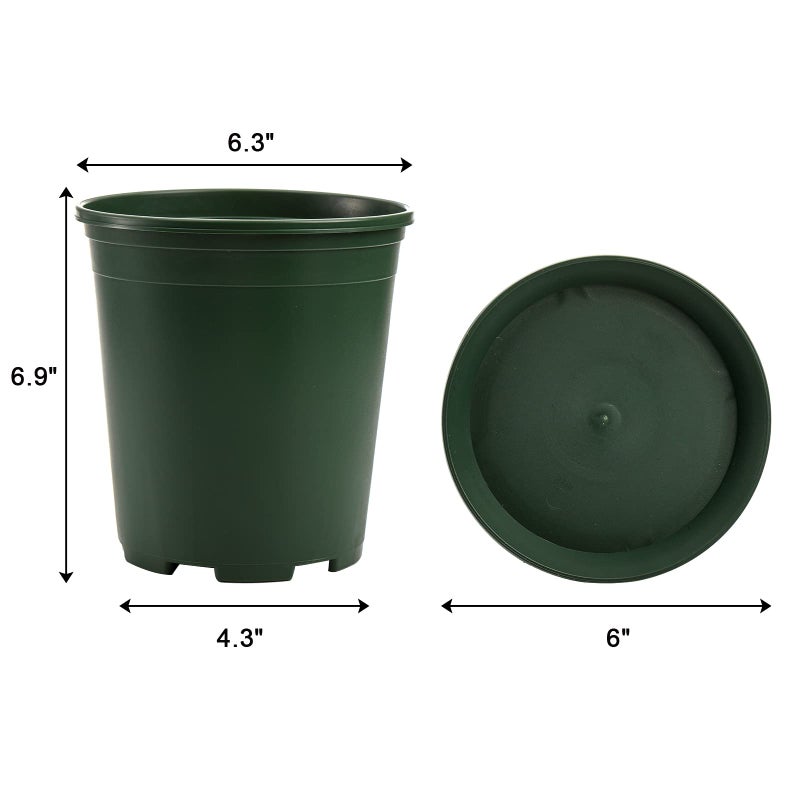 Fasmov 10PCS 1 Gallon Durable Nursery Pot Garden Flower Pots Nursery Plant Container Kit with 10 Pcs Matching Pallets - Image 2