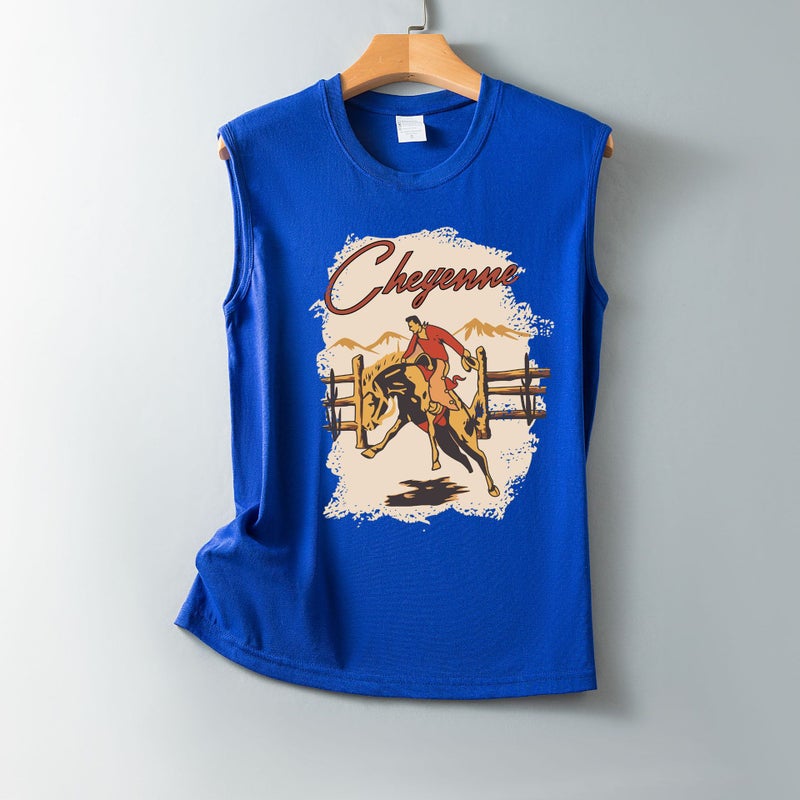 2022 Shirt New Man Riding Loose Round Neck Sleeveless T-Shirt - Image 1