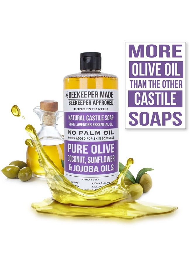 Beessential Beekeeper Made Natural Castile Soap 32 Fl Oz | No Palm Oil 8 Ingredients Pure Olive Coconut & Sunflower Oils Gmo Free For Sensitive Skin Made In The Usa (Lavender) - Image 5