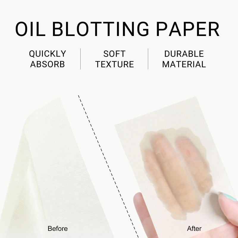KYDA 200 Sheets Bamboo Charcoal Face Oil Blotting Paper, Included Refills, Mirror and Puff, Oil Absorbing Sheets for Makeup, Oil Control Shine, Absorb Excess Oil, Travel Size Gentle Face Makeup - Image 4