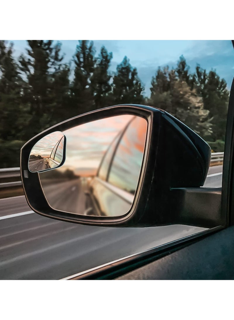 SYOSI Car Blind Spot Mirror, HD Convex Glass Angle Adjustable for Side Rearview Mirrors, Small Round Mirror, Fan Shaped Frameless Rotatable Wide Angle, for SUV, Truck, Vehicles Reversing (2PCS) - Image 5