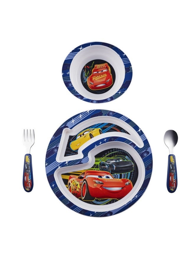 The First Years Disney/Pixar Cars Dinnerware Set - Toddler Plates and Toddler Utensils - 4 Count - Image 1