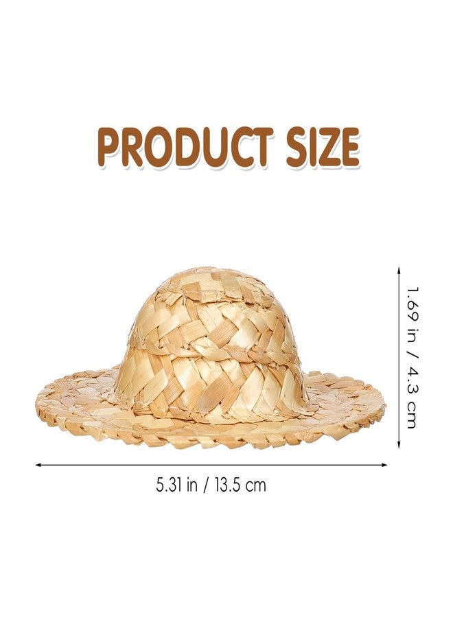 IMIKEYA 10Pcs Mini Doll Straw Hats 6 Inch - for Crafts - DIY Projects and Dollhouse Decorations Small Woven Caps for Creative Fun and Accessories - Image 4