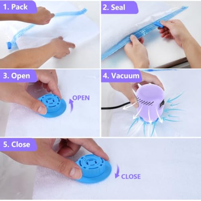 Travel Electric Vacuum Pump for Vacuum Storage and Seal Bags, Portable Vacpack Air Pump for Compression Clothing Blanket Luggage Storage Bag Not Included - Image 2