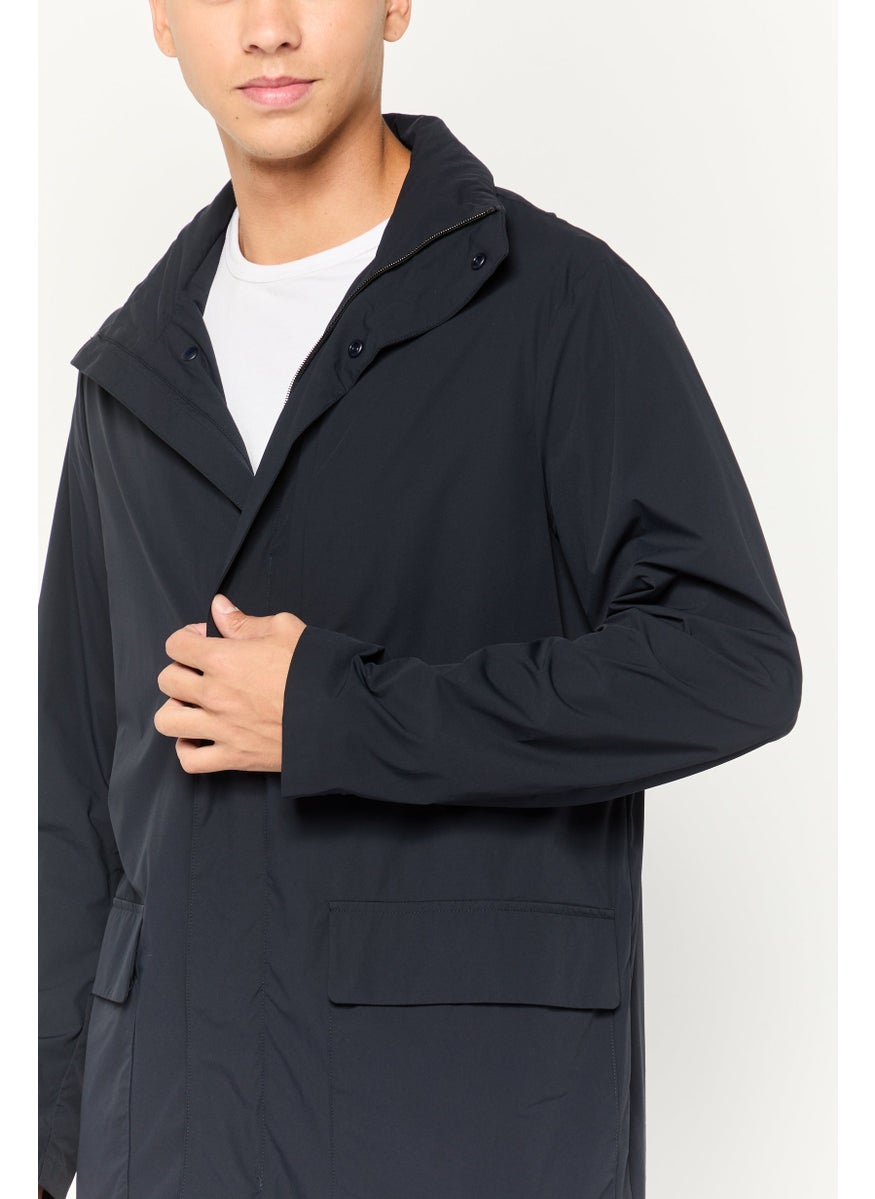 EMPORIO ARMANI - Men Plain Parka Jacket, Dark Navy - Image 1