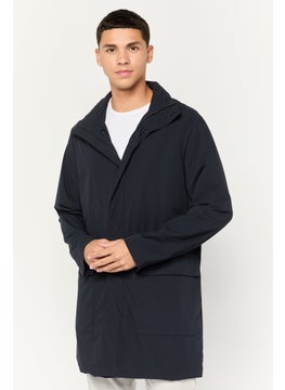 Men Plain Parka Jacket, Dark Navy