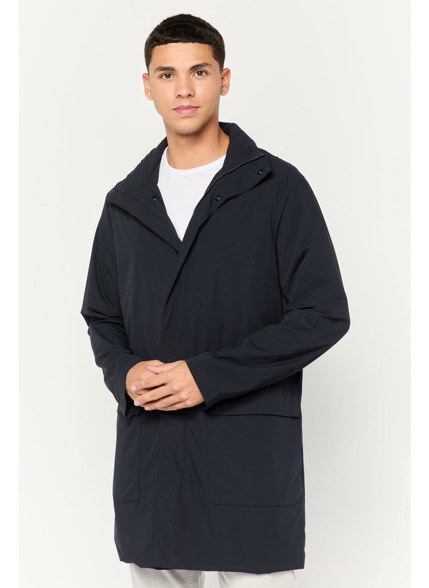 EMPORIO ARMANI - Men Plain Parka Jacket, Dark Navy - Image 1