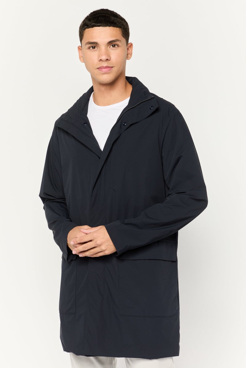 EMPORIO ARMANI Men Plain Parka Jacket, Dark Navy  - Image 1
