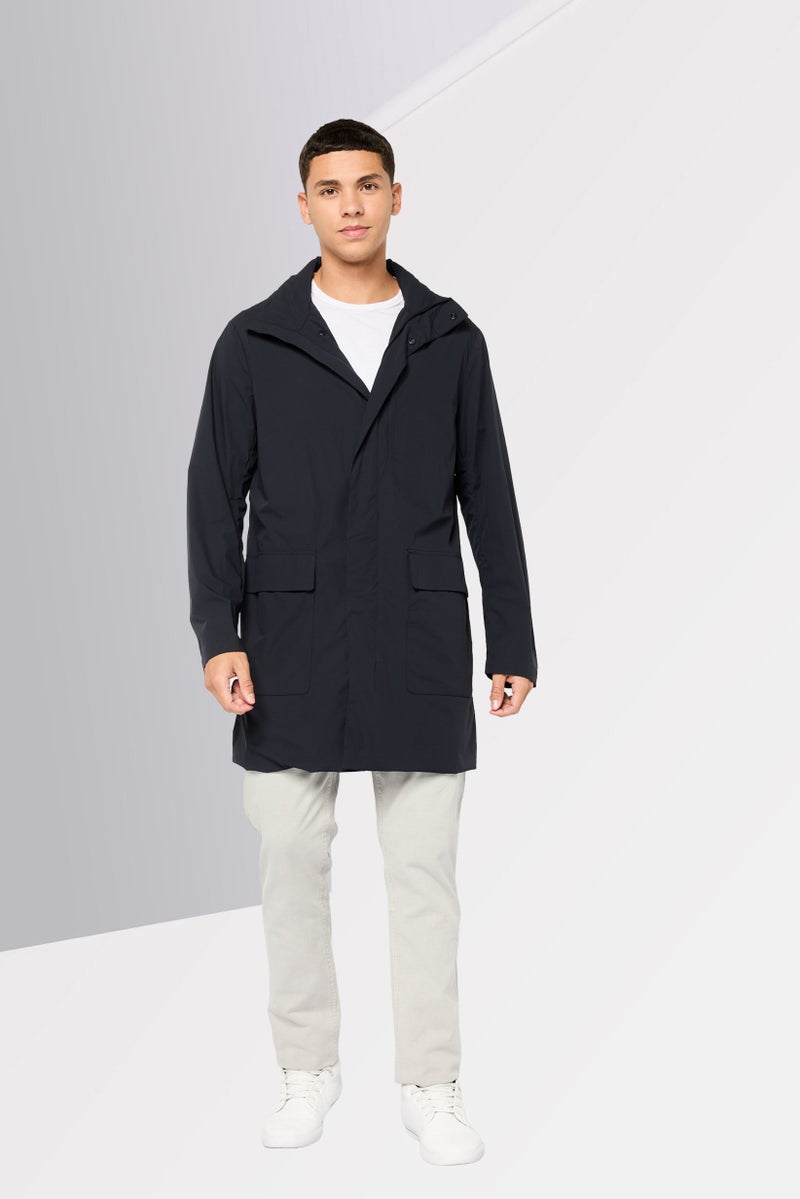 EMPORIO ARMANI Men Plain Parka Jacket, Dark Navy  - Image 2