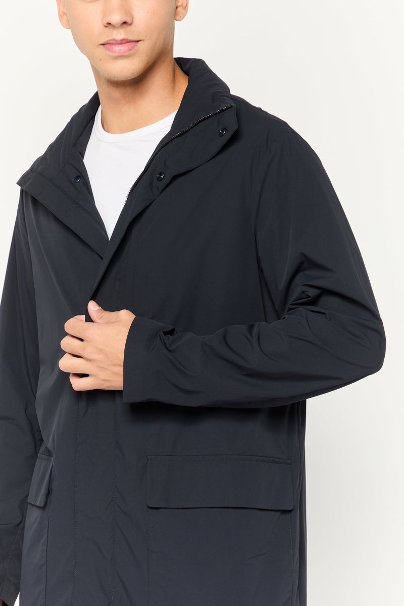 EMPORIO ARMANI Men Plain Parka Jacket, Dark Navy  - Image 3