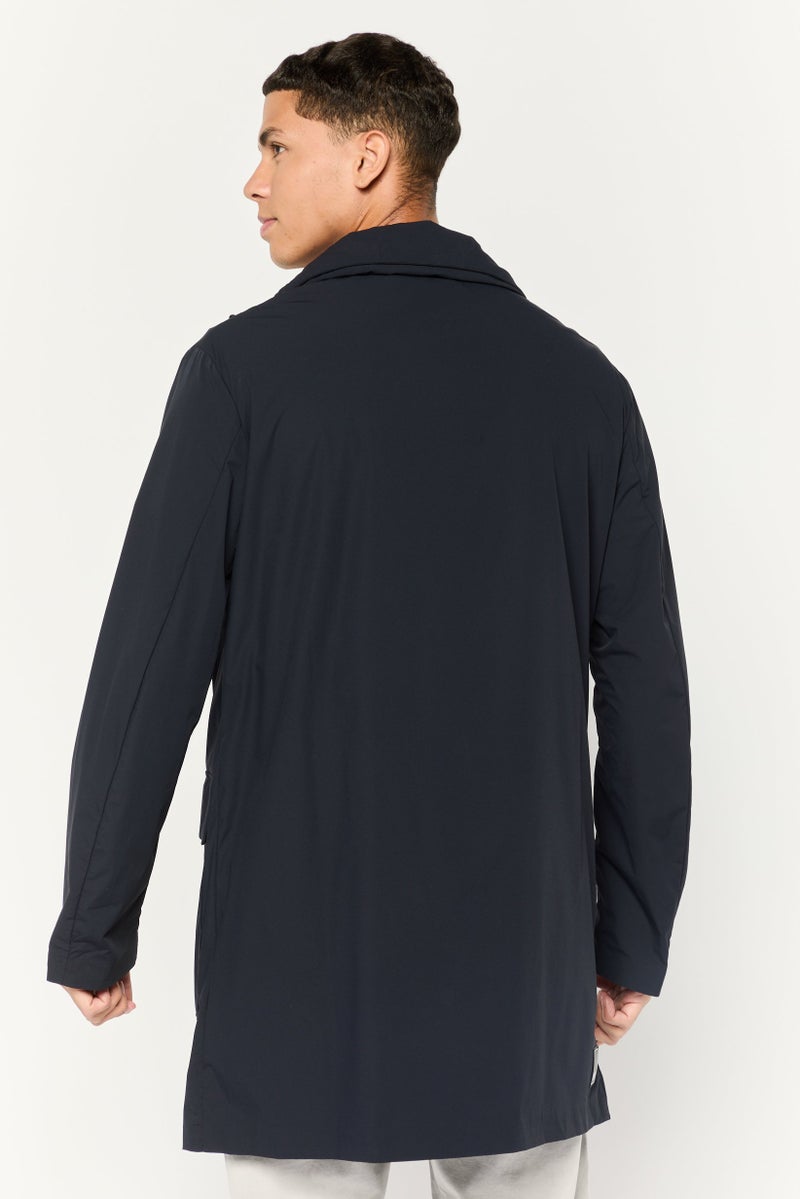 EMPORIO ARMANI Men Plain Parka Jacket, Dark Navy  - Image 4