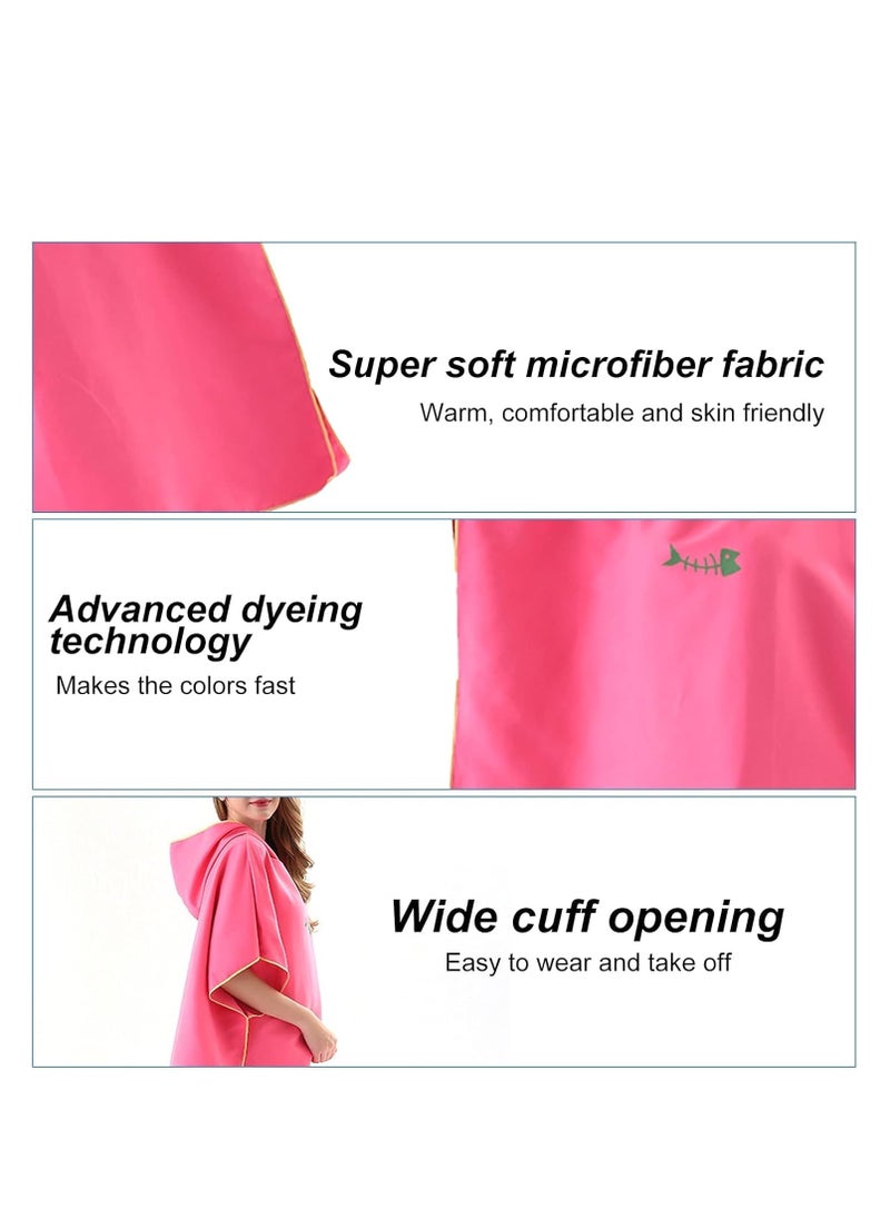 TRASSLE Surf Poncho Changing Towel Quickly with Hood Microfiber Beach Blanket Bath Towel Swim Towel Wetsuit Beach Poncho for Adults  - Image 4