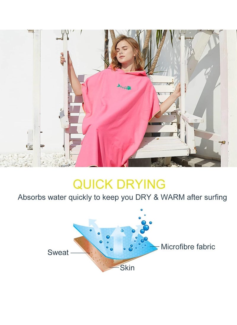 TRASSLE Surf Poncho Changing Towel Quickly with Hood Microfiber Beach Blanket Bath Towel Swim Towel Wetsuit Beach Poncho for Adults  - Image 5