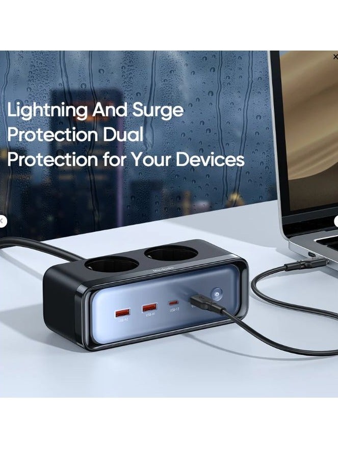 Mcdodo Charger 4610 6in1 GAN 70W Lightning Protection Power Strip - Image 2