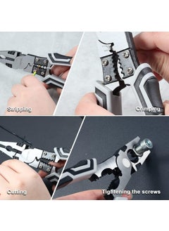 XBEY XBEY 5 in 1 Multipurpose Electrician PlierCutting Plier with Gripping Wrench Wire Cutter Crimping Tool Wire Stripper Fuction Multi Wire Cutter  - Image 4