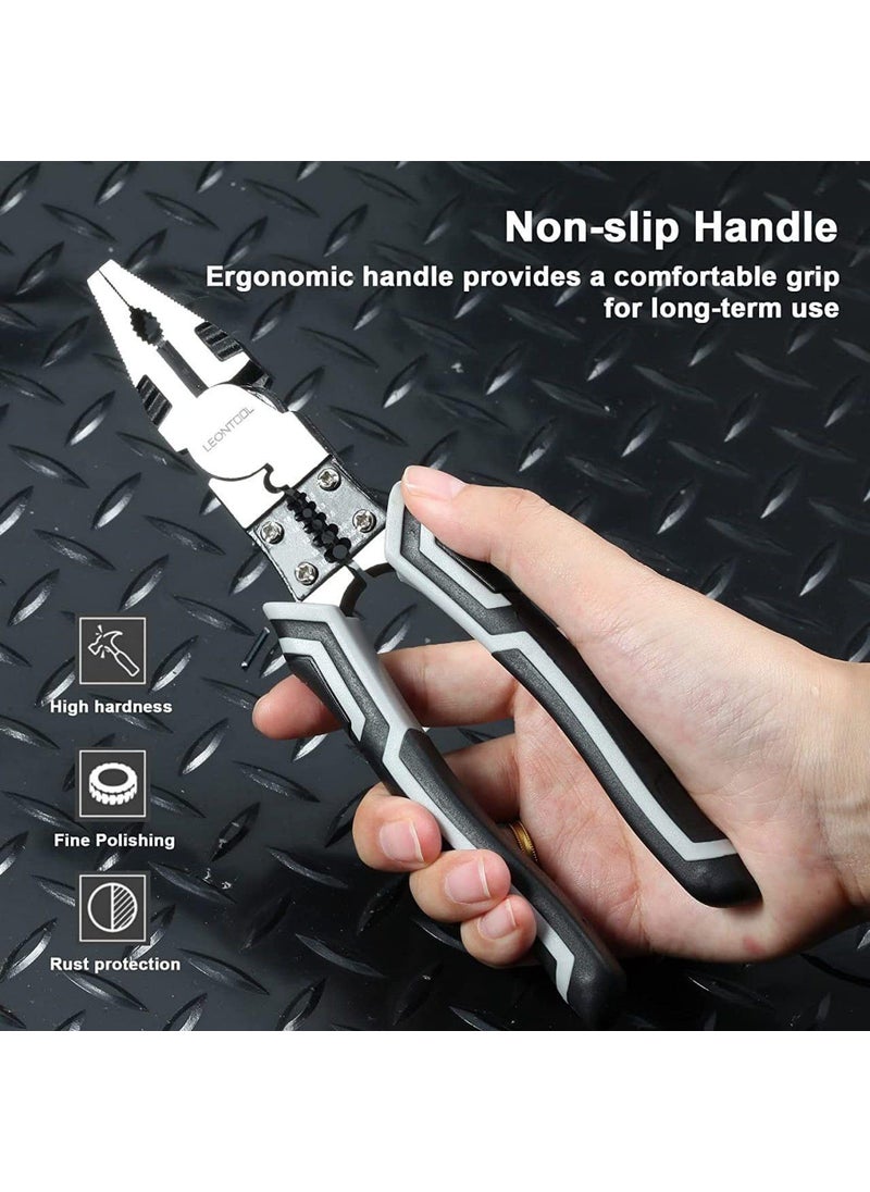 XBEY - XBEY 5 in 1 Multipurpose Electrician PlierCutting Plier with Gripping Wrench Wire Cutter Crimping Tool Wire Stripper Fuction Multi Wire Cutter - Image 1