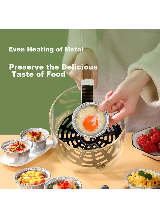 Maryya Meiliya Aluminum Foil Bowls And Cups, 70 Pieces, Air Fryer Foil Trays, Egg Tart Trays, Pudding Molds, Food-grade Aluminum Foil Baking Pans - Image 1