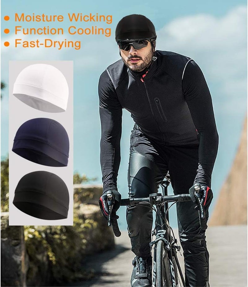 WSHSTS 3 Pack Cooling Skull Cap Helmet Liner Sweat Wicking Cycling Running Hat for Men Women - Image 3