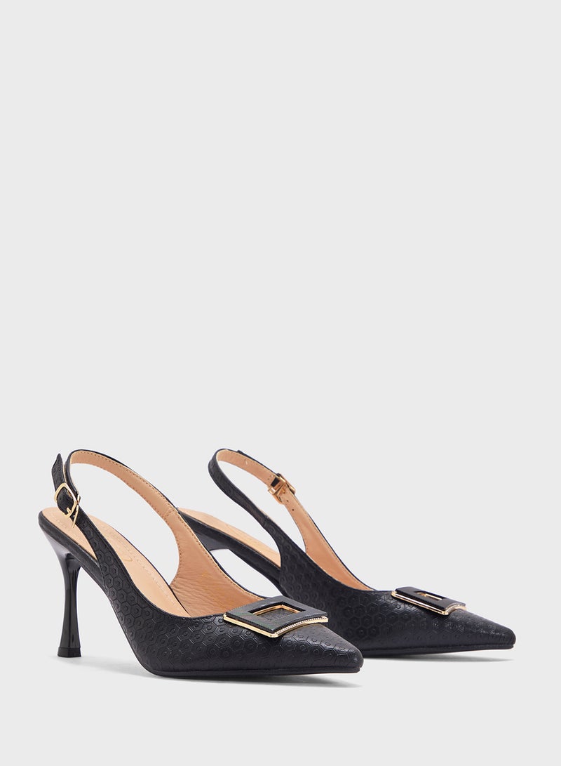 BR High Heeled Sling Back Pump  - Image 4