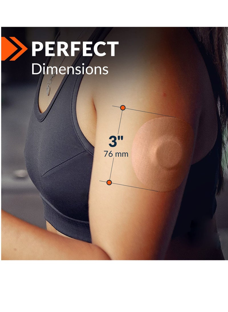 KASTWAVE - Freestyle Adhesive Patch, 25 PCS Good for Libre Enlite Guardian Pre-Cut Back Paper Waterproof Libre2/3 Sensor Covers Flesh Flexible CGM Patches NO Glue in The Center, Long Fixation for Your Sensor - Image 1