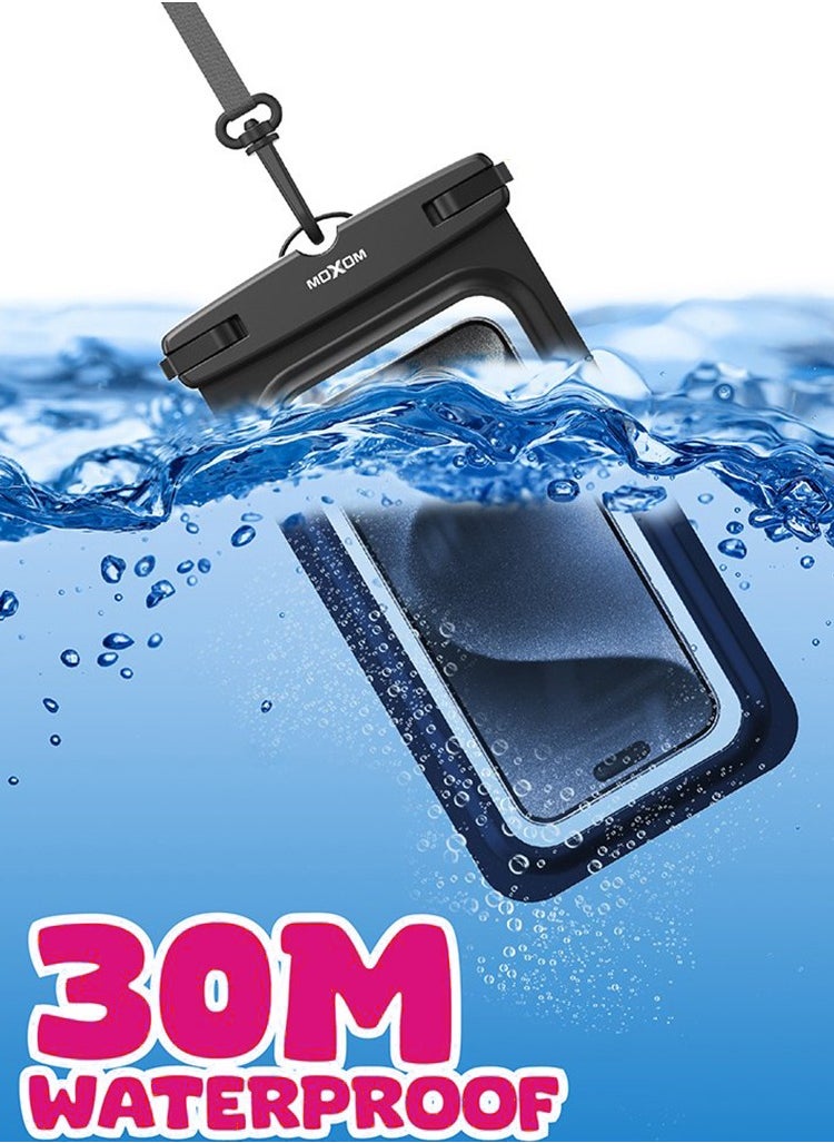 MOXOM Waterproof Mobile Case for Ultimate Protection, MoXom IPX8 - Transparent & Black  - Image 2