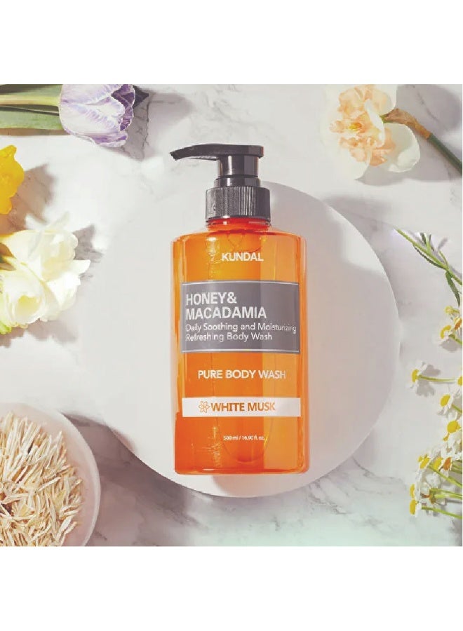 KUNDAL Honey & Macadamia Body Wash - White Musk 500ml - Image 3