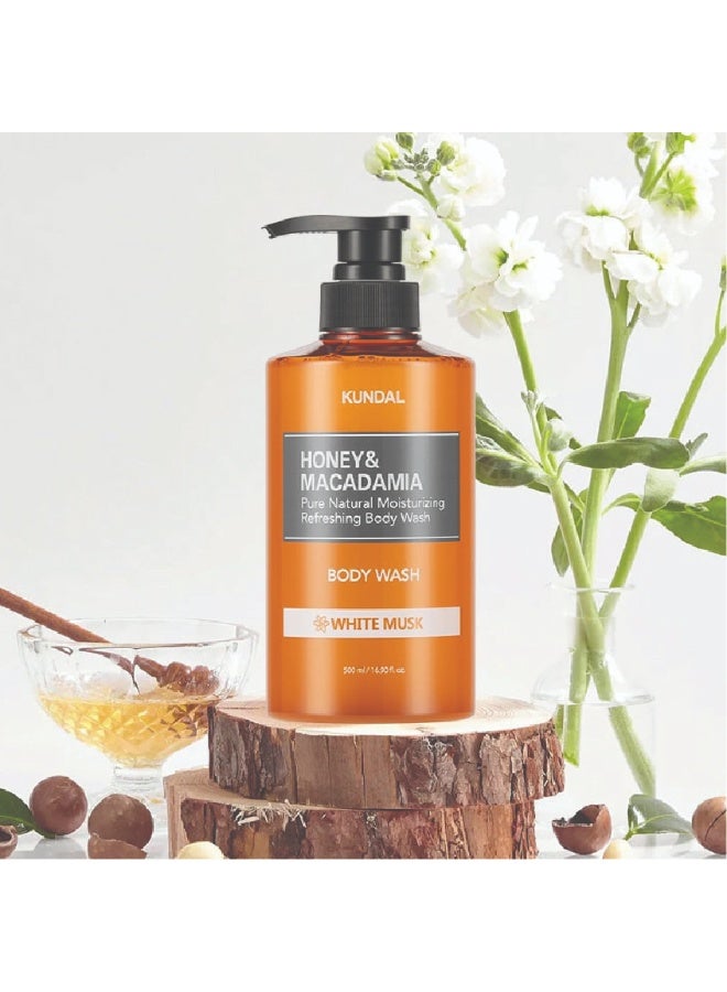 KUNDAL Honey & Macadamia Body Wash - White Musk 500ml - Image 4