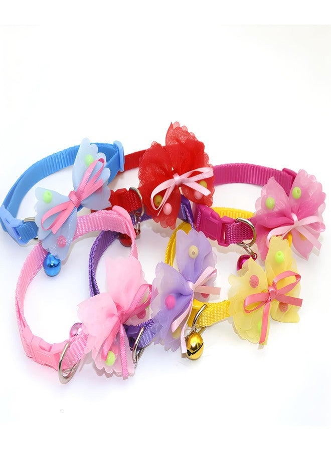 WeimoMonkey Yellow Small Dog Collar with Bell, Puppy Collar with Bow Tie, Cat Collar Girls Adjustable for XXS Xs Small Pet Kitten Dogs Animal Litter Tiny - Image 5