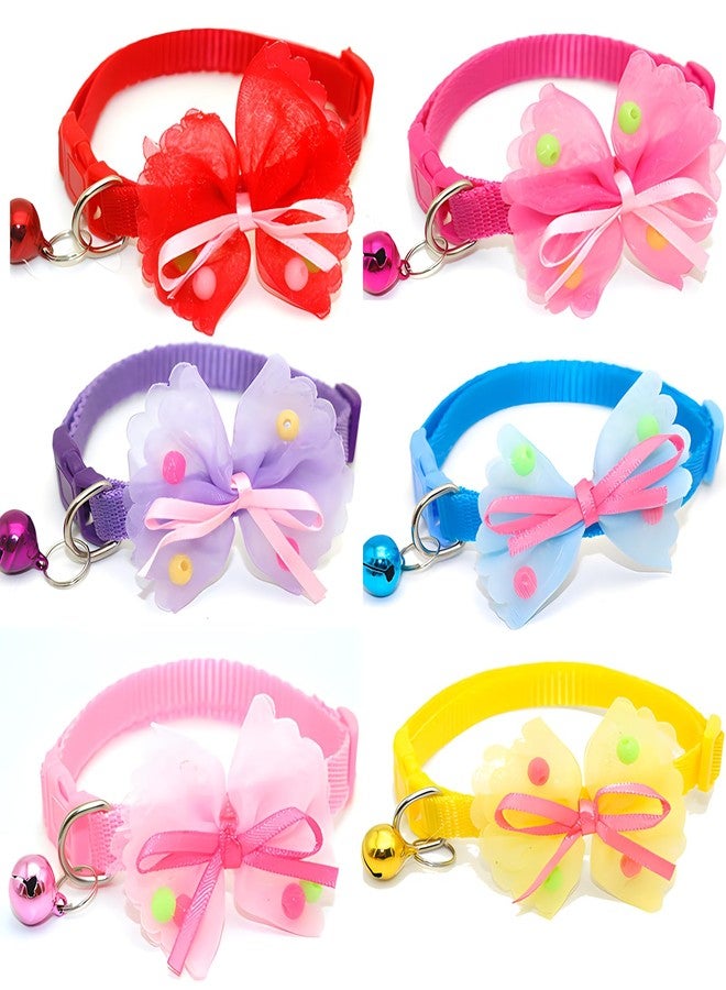 WeimoMonkey Yellow Small Dog Collar with Bell, Puppy Collar with Bow Tie, Cat Collar Girls Adjustable for XXS Xs Small Pet Kitten Dogs Animal Litter Tiny - Image 4
