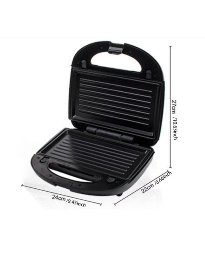 Flushrenic Sandwich Maker,Sandwich Maker, 850W Sandwich Grill And Waffle Maker Set With 3 Interchangeable Plates And Non-Stick Coating, Cool-Touch Integrated Handles, For Sandwiches, Steaks, Croissants - Image 2