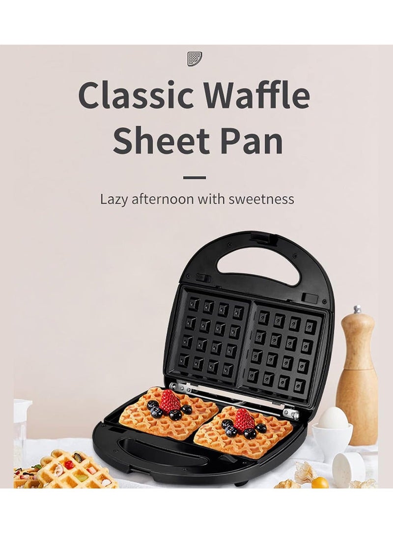 Flushrenic Sandwich Maker,Sandwich Maker, 850W Sandwich Grill And Waffle Maker Set With 3 Interchangeable Plates And Non-Stick Coating, Cool-Touch Integrated Handles, For Sandwiches, Steaks, Croissants - Image 4