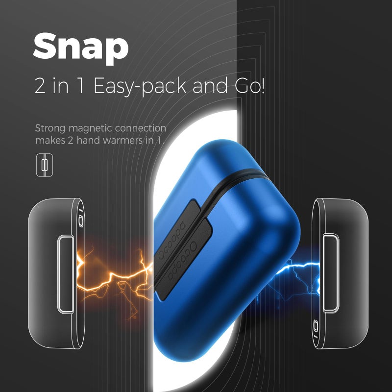 OCOOPA Hand Warmers Rechargeable 2 Pack, Magnetic Electric Handwarmer, 16 Hrs Warmth 4 Levels Heat Up to 145?, USB-C Portable Charger 10000mAh, Raynauds, Golf, Tech Gifts for Men, Union UT2s(MagTwins) - Image 2