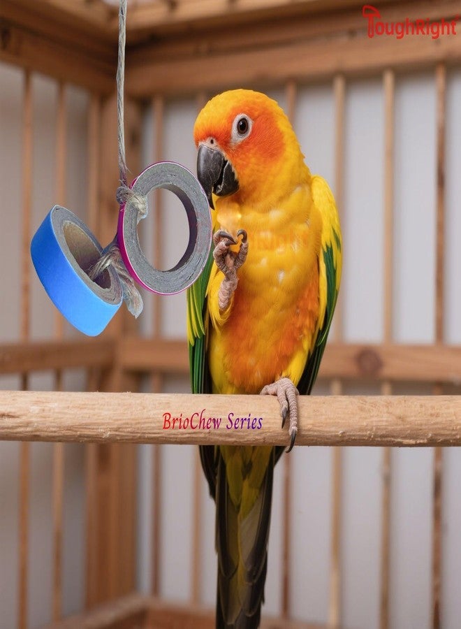 ToughRight 36 Pcs Chew Bagels Bird Toys for Parrots Durable Cardboard BrioChew 0.3in“ Thick Chewing Shredding Foraging Foot for Medium & Large Parrot Amazons Mini Macaws African Greys Cockatoos Eclectus Senegal - Image 4