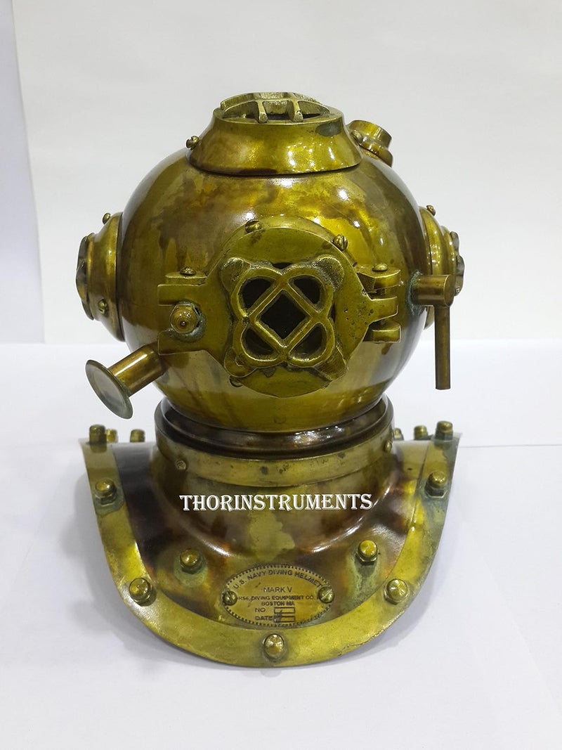 THOR INSTRUMENTS Antique Marine Mini Diving Helmet Divers Replica Mark Us Navy Rustic Vintage Home Decor Gifts - Image 1