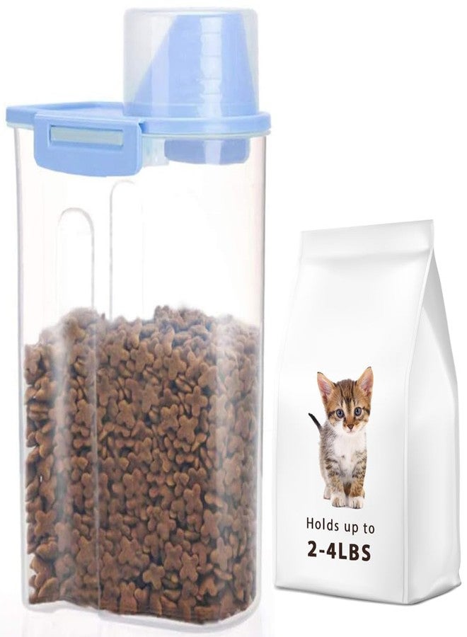 PISSION Pet Food Storage Container with Graduated Cup and Seal Buckles Food Dispenser for Dogs Cats (Blue) - Image 1